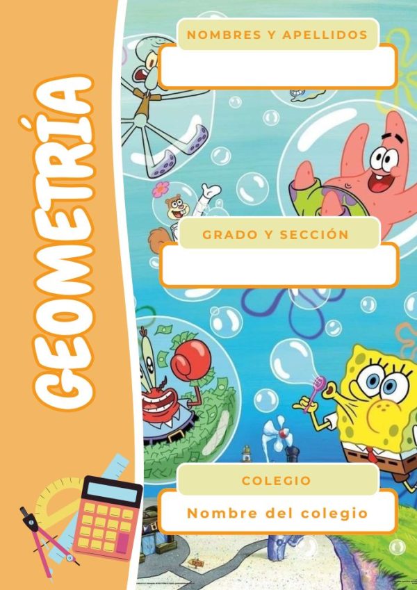 Portada de Bob Esponja para cuaderno escolar