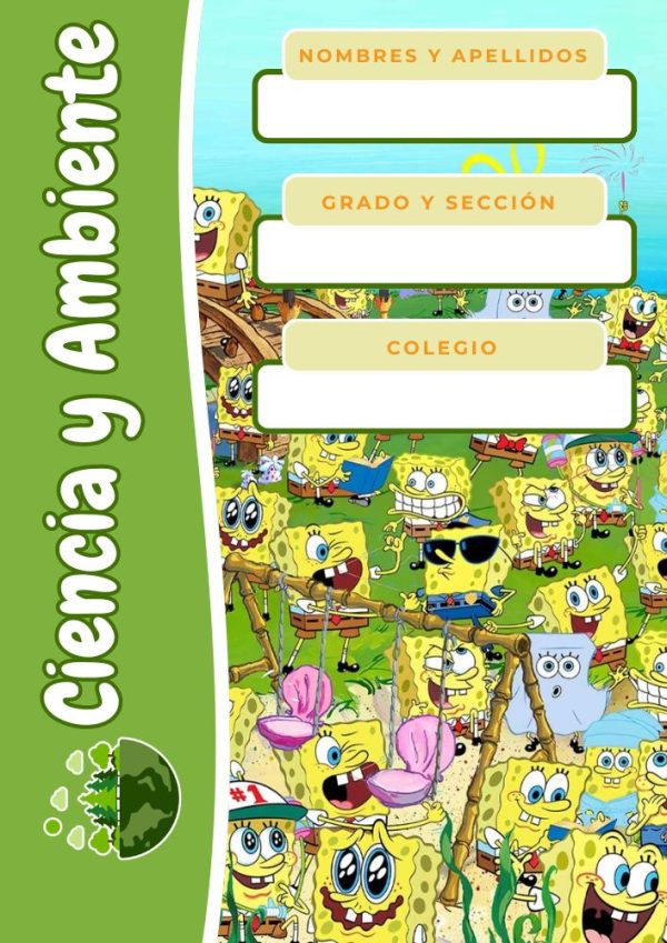 Portadas de Bob Esponja para cuadernos de primaria