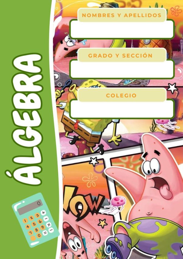 Portada bonita de Bob Esponja para cuaderno