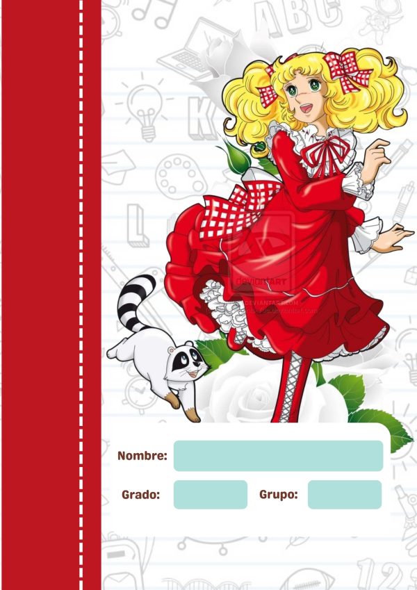Portada de Candy Candy para cuadernos de primaria