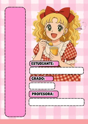 Portada de cuaderno temática Candy Candy para imprimir