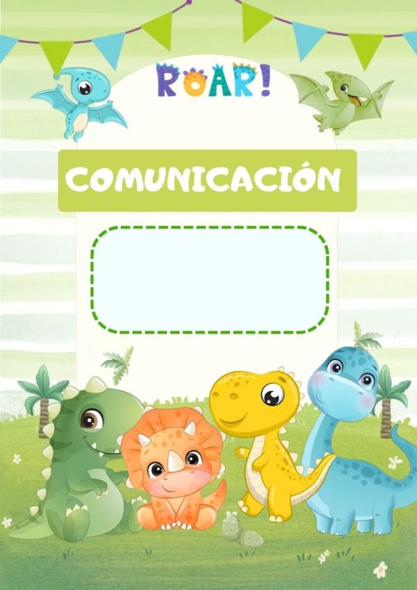 Portada de Dinosaurios para cuaderno de primaria