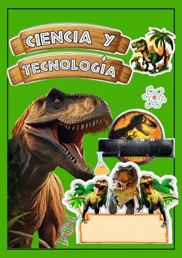 Portada de cuaderno de Dinosaurios lista para imprimir