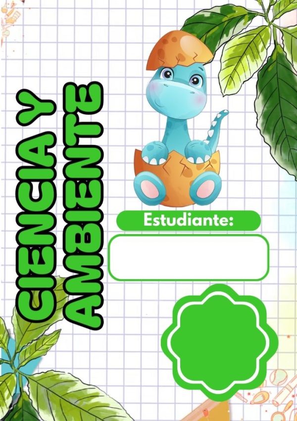Portada de cuaderno de Dinosaurios para niños