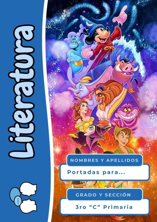 Portada de cuaderno de Disney para imprimir
