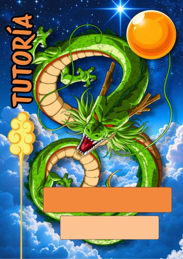 Portada decorativa de Dragon Ball Z para cuaderno