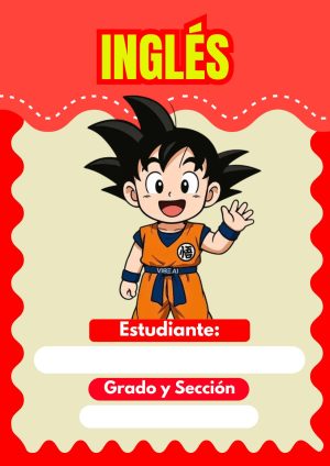 Portada de cuaderno temática Dragon Ball Z para imprimir