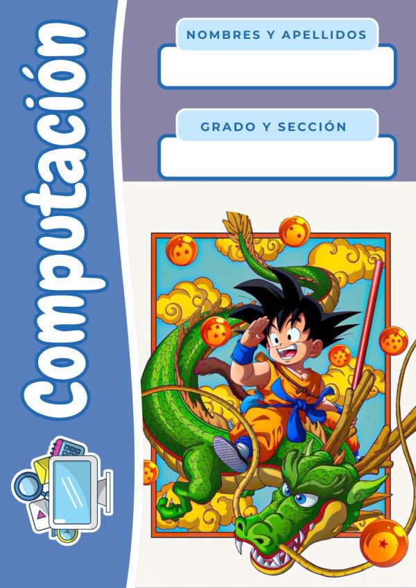 Portada de Dragon Ball Z para cuaderno escolar