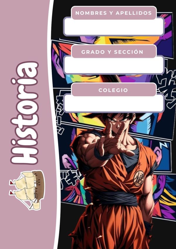 Portadas de Dragon Ball Z para cuadernos de primaria