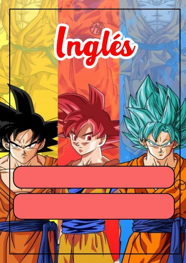 Portada de cuaderno de Dragon Ball Z para imprimir