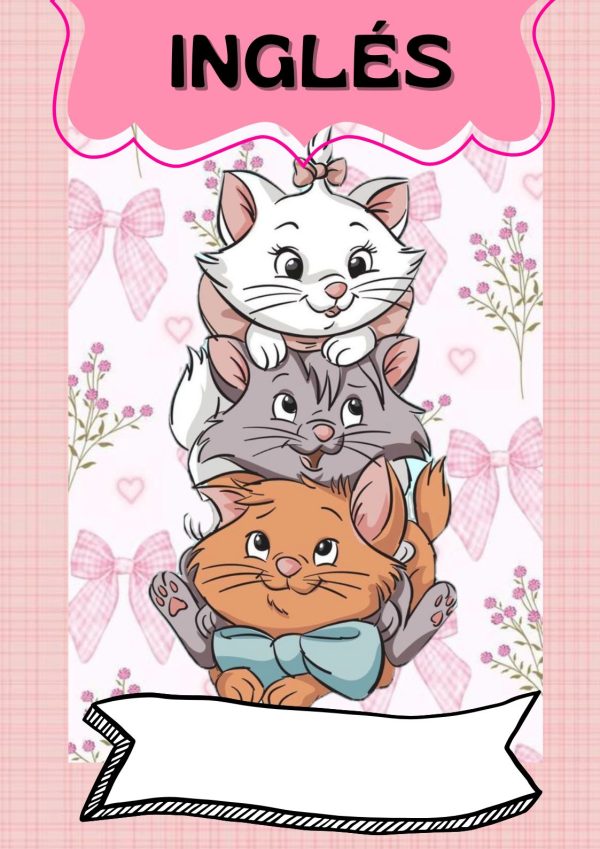 Portada de cuaderno de Gatita Marie para imprimir