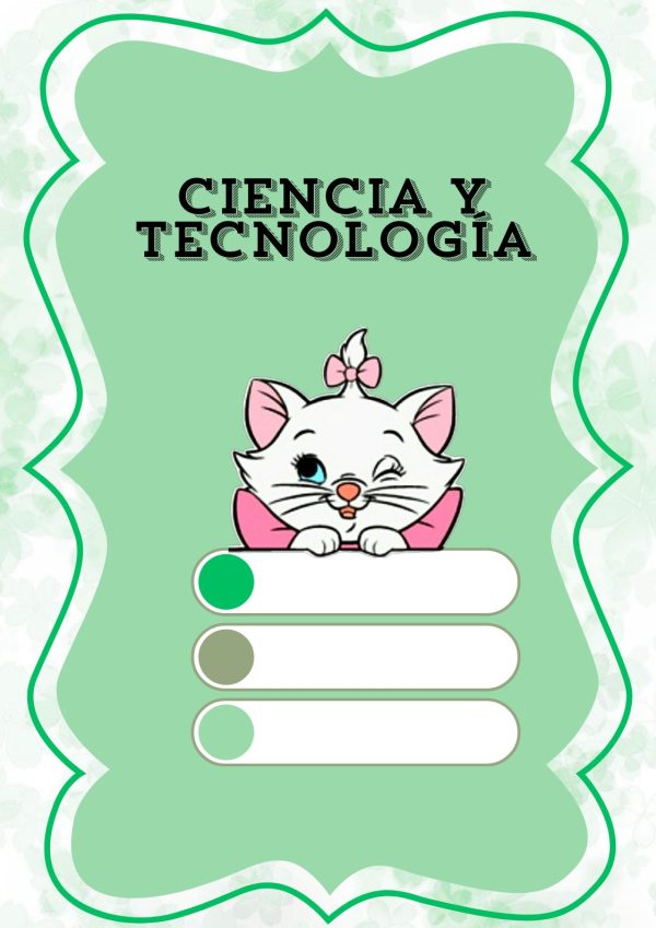 Portada de Gatita Marie para cuaderno de clases