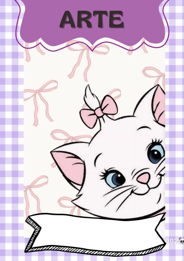 Portada de cuaderno de Gatita Marie lista para imprimir