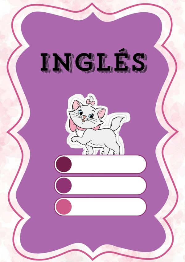 Portada de cuaderno temática Gatita Marie para imprimir
