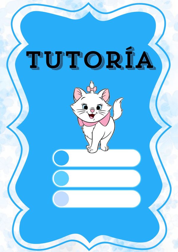 Portada colorida de Gatita Marie para cuaderno