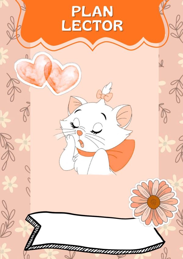 Portada de Gatita Marie para cuaderno de primaria