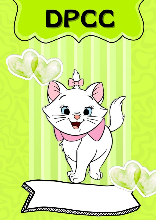 Portada decorativa de Gatita Marie para cuaderno