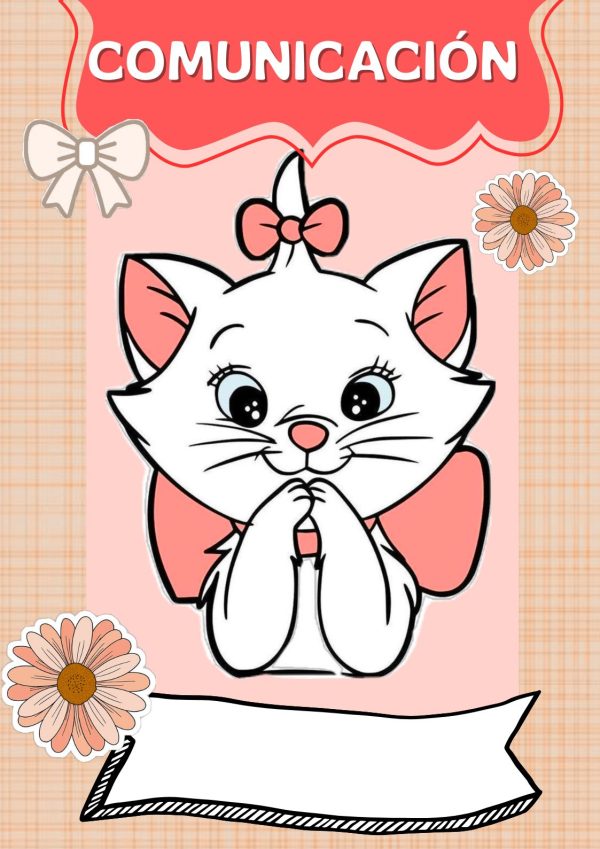 Portada escolar de Gatita Marie para cuadernos