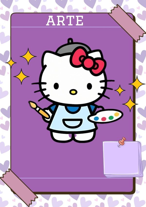 Portada de hello kitty para cuaderno de clases