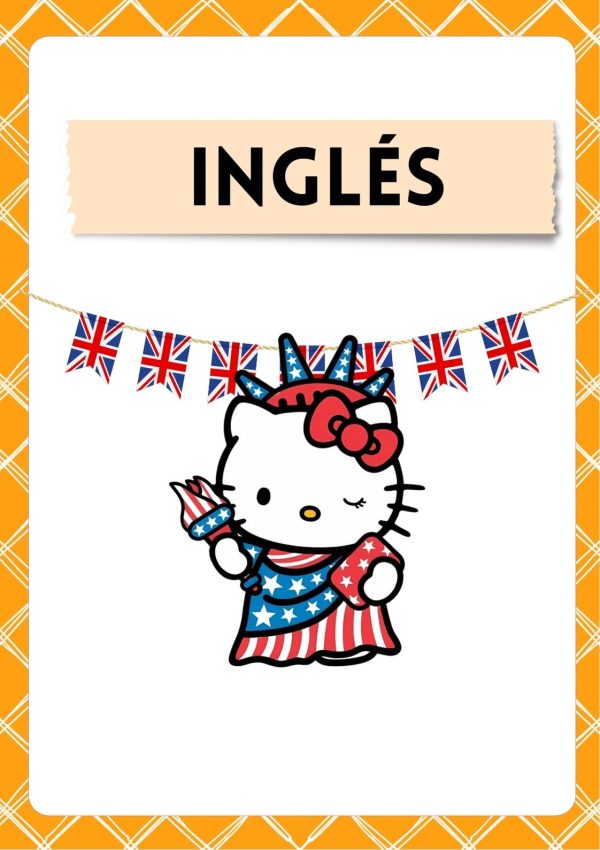 Portada de hello kitty para cuaderno escolar