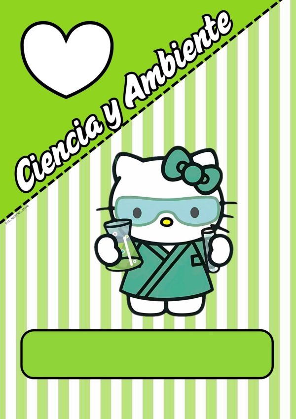 Portada creativa de hello kitty para cuaderno