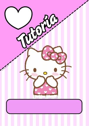Portada de hello kitty para cuaderno de primaria
