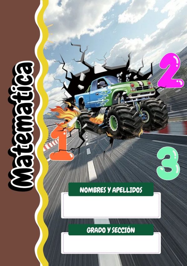 Portada decorativa de hot wheels para cuaderno