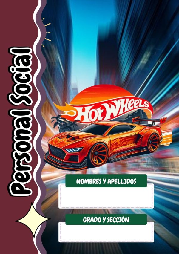 Portada de cuaderno hot wheels para imprimir gratis