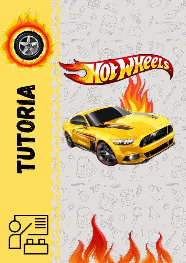 Portada escolar de hot wheels para cuadernos