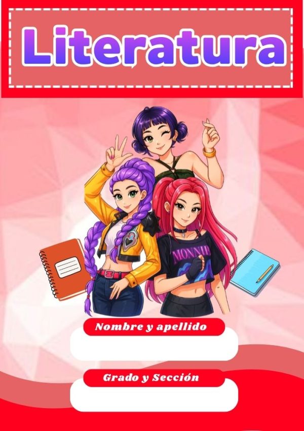 Portada de Huntrix para cuaderno de primaria
