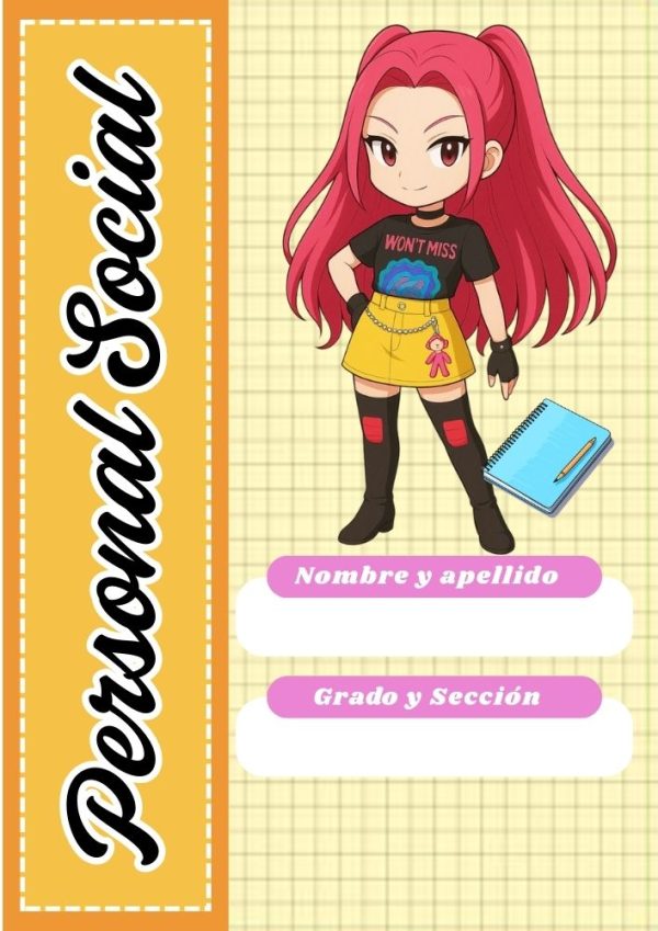Portada de cuaderno Huntrix para imprimir gratis