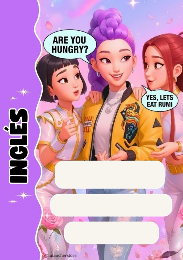 Portada de cuaderno de Huntrix lista para imprimir