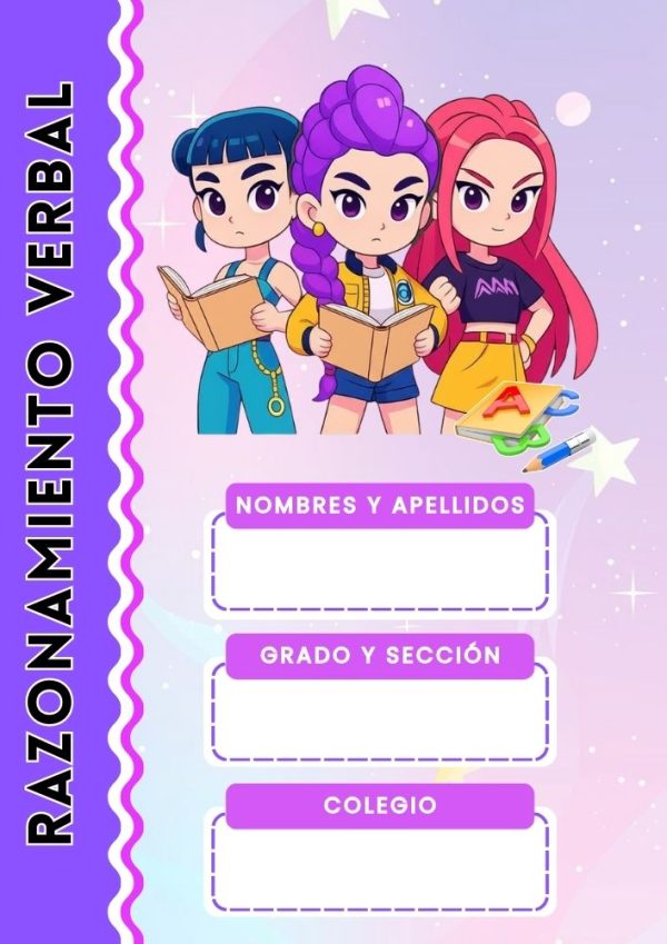 Portada de Huntrix para cuadernos de primaria