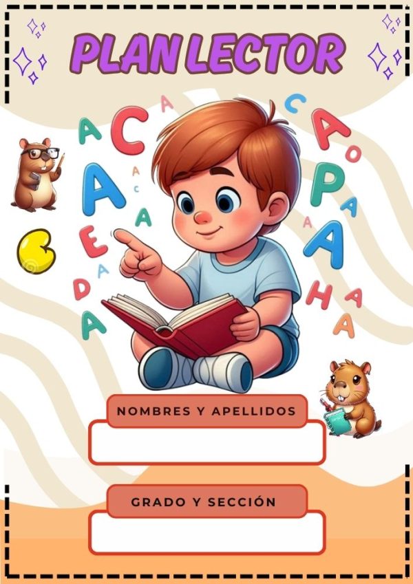 Portada escolar de Inicial para cuadernos