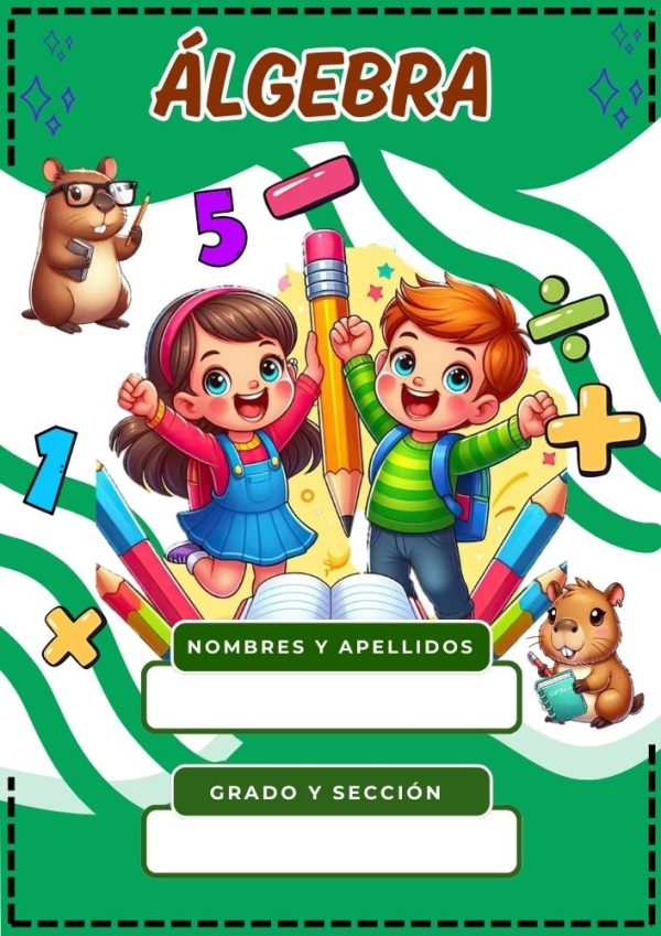 Portada bonita de Inicial para cuaderno