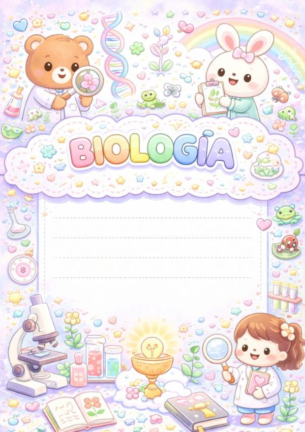 Portada de cuaderno de kawaii para imprimir