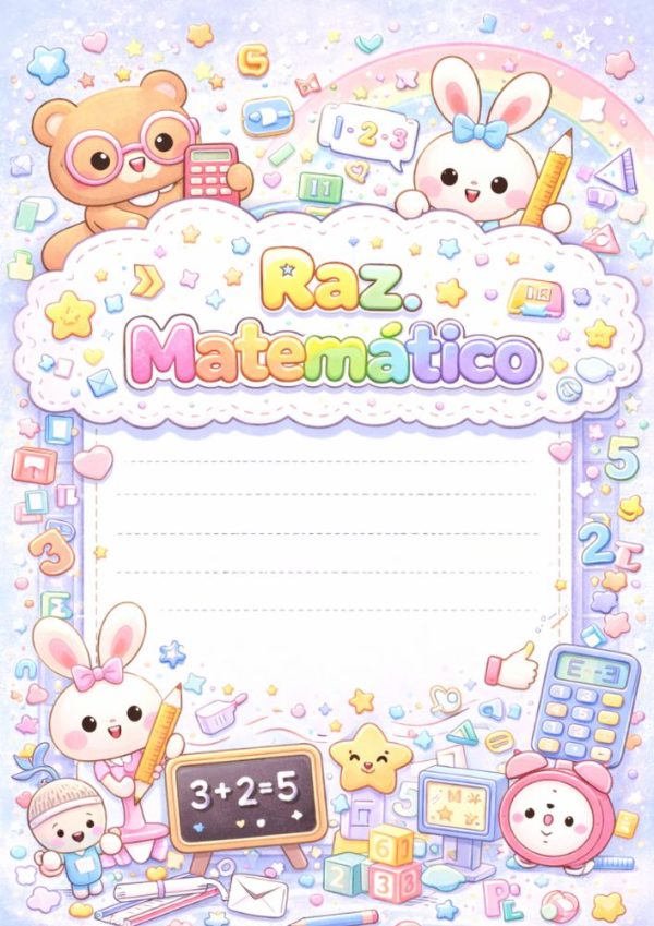 Portada de cuaderno de kawaii para niños