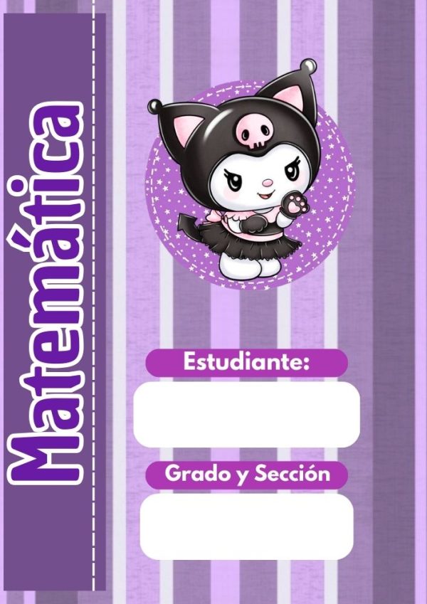 Portada de kuromi para cuaderno de primaria