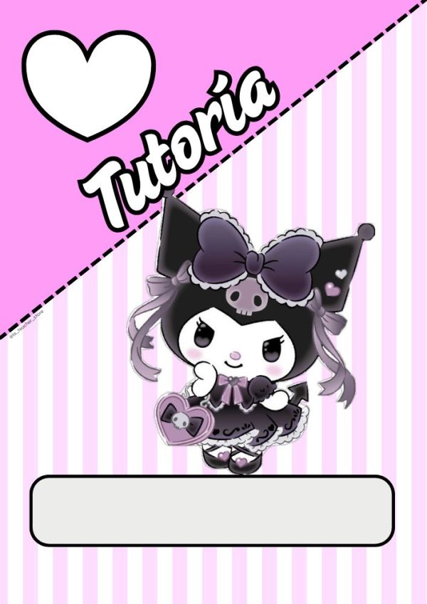 Portada escolar de kuromi para cuadernos