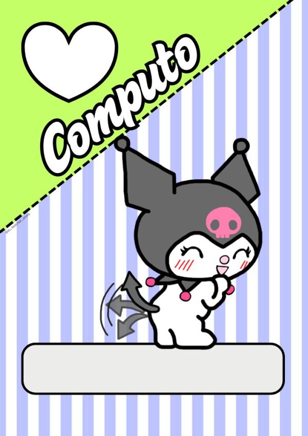 Portada de kuromi para cuadernos de primaria