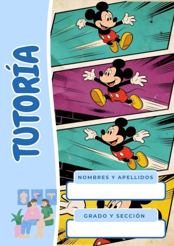 Portada de cuaderno de Mickey Mouse lista para imprimir