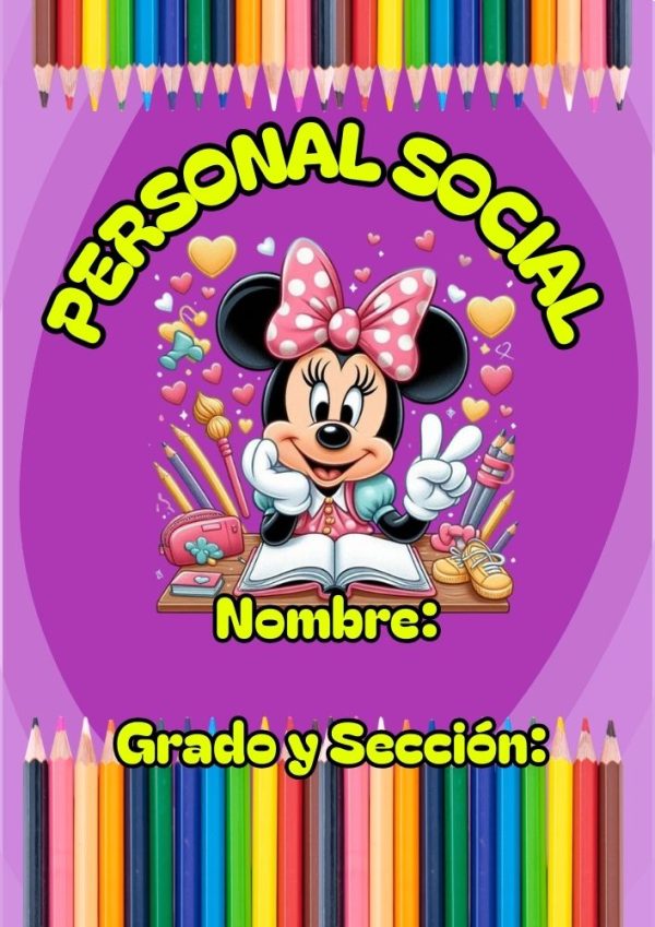 Portada colorida de Mickey Mouse para cuaderno