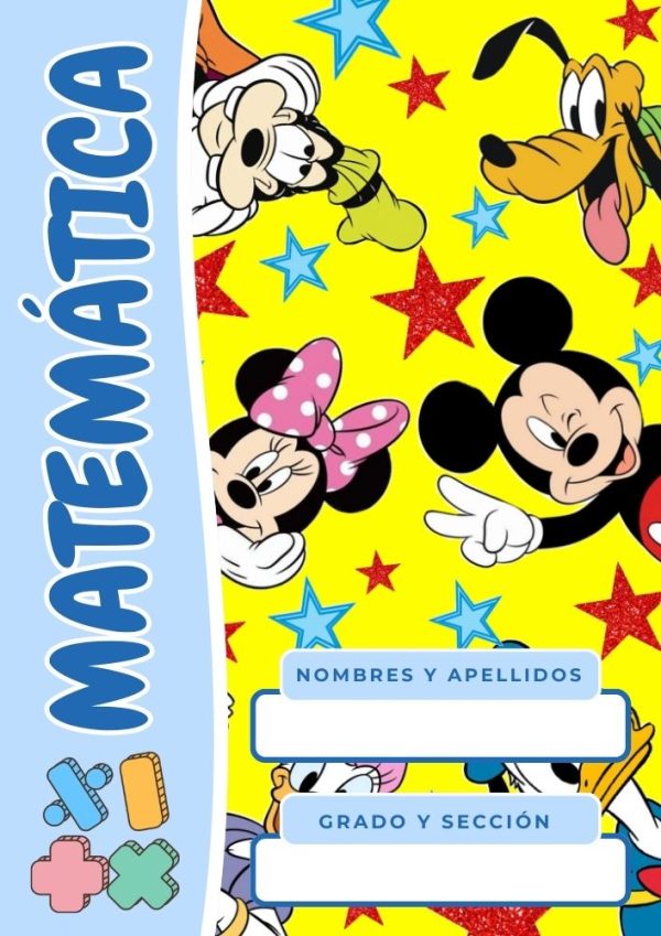 Portada de Mickey Mouse para cuaderno tamaño A4