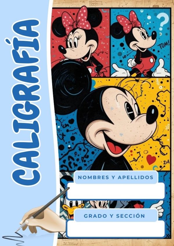 Portada decorativa de Mickey Mouse para cuaderno