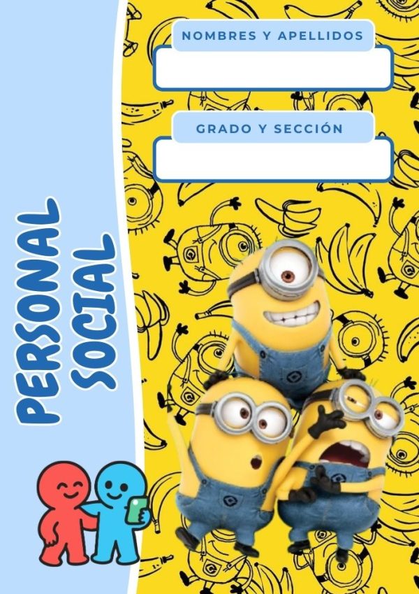 Portada de Minions para cuaderno escolar