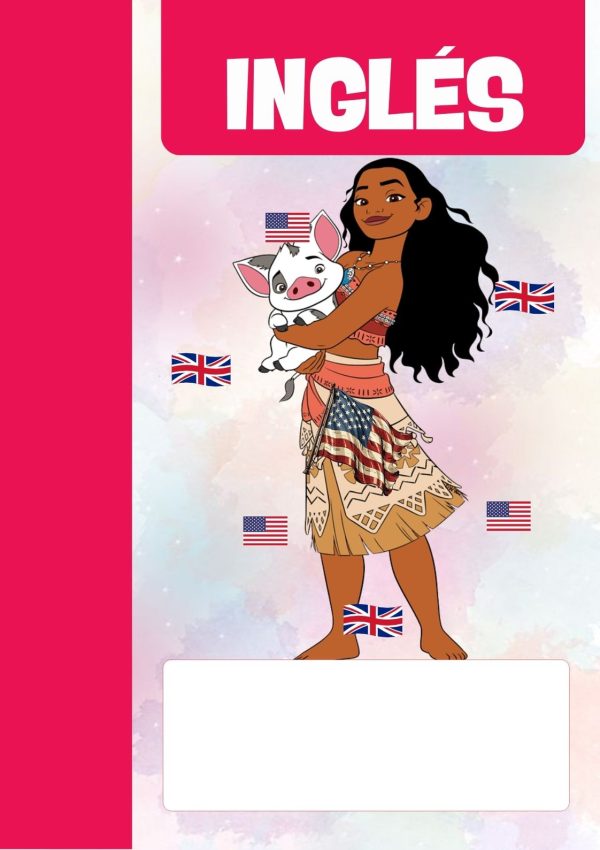Portada de Moana para cuaderno de primaria
