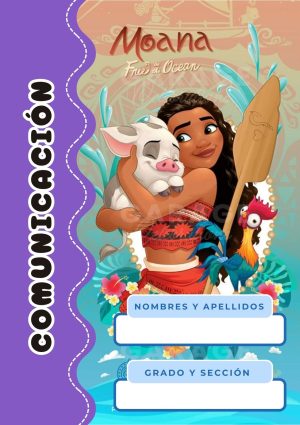 Portada escolar de Moana para cuadernos