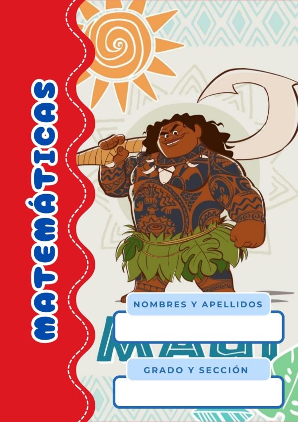 Portada de Moana para cuadernos de primaria