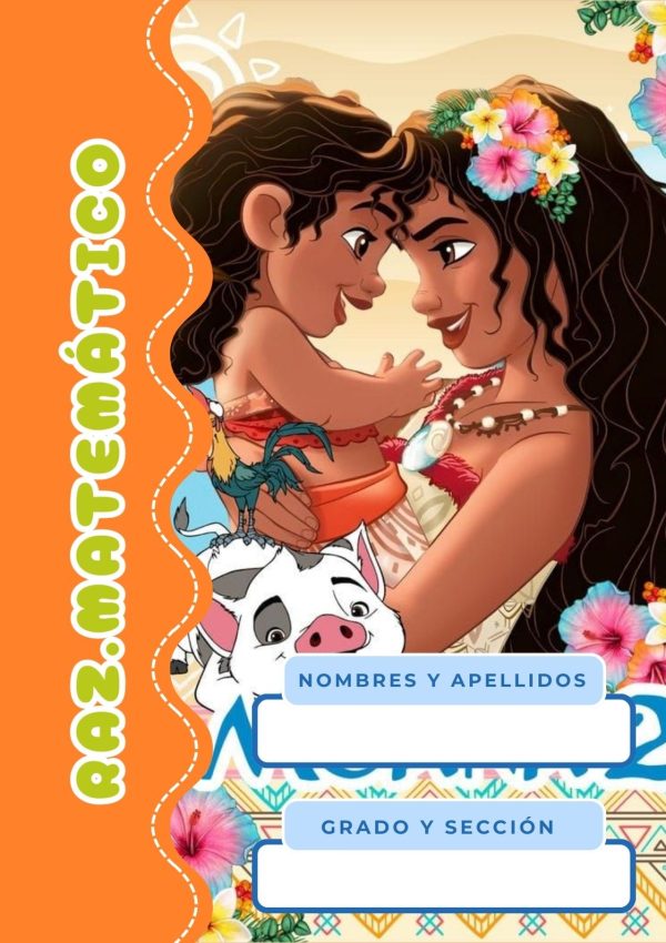 Portada de cuaderno de Moana para imprimir