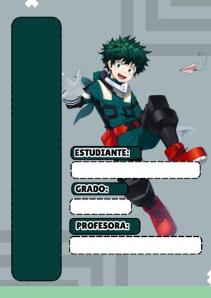Portada de cuaderno de My Hero Academia para niños
